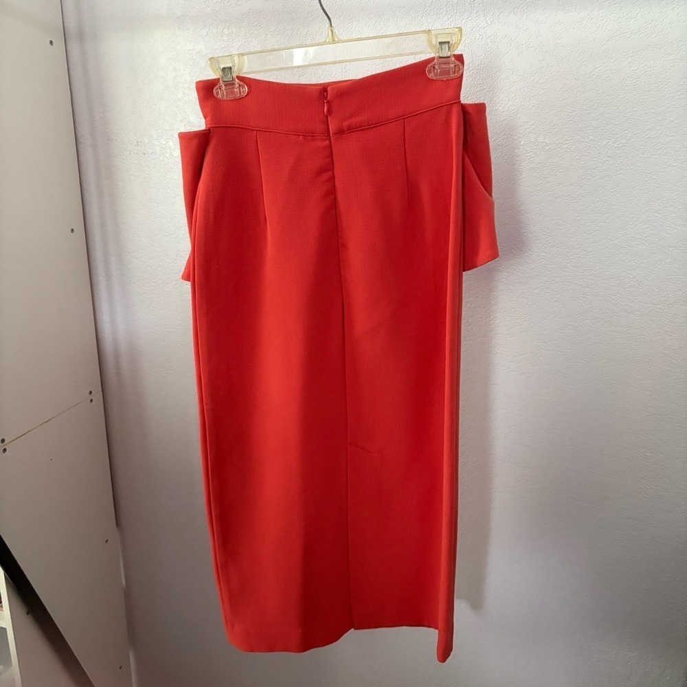AQ AQ UK sz 8 Orange Pam MAXI SKIRT ALTERED AQ/AQ Peplum Origami - Picture 4 of 10